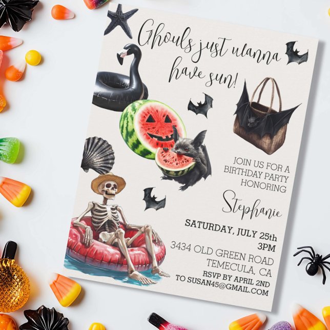 Invitación Los gouls quieren tener la fiesta de Summerween al (Subido por el creador)