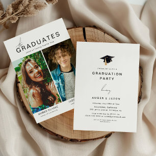 Invitación los GRADUADOS', 2 Foto Fiesta de Graduación Conjun