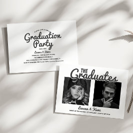 Invitación Los graduados | Fiesta de graduación doble a 2 lad
