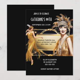 Invitación Los grandes chicas de moda de Gatsby en el cumplea