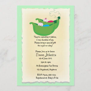 Invitación Los guisantes gemelos del muchacho y del chica en