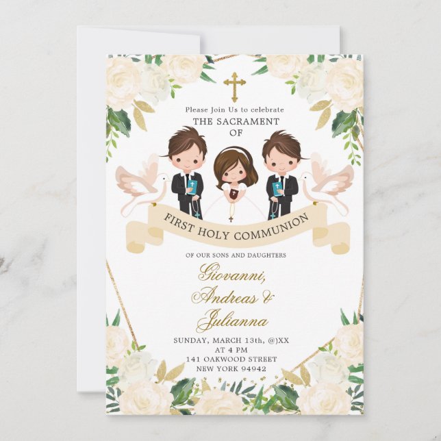Invitación Los Hermanos Chicas Españoles Primero Inv De Comun (Anverso)