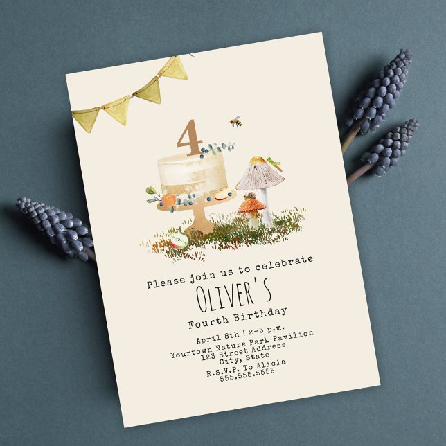 Invitación Los hongos de la Selva Natural Insectos Pastel Cum (Subido por el creador)