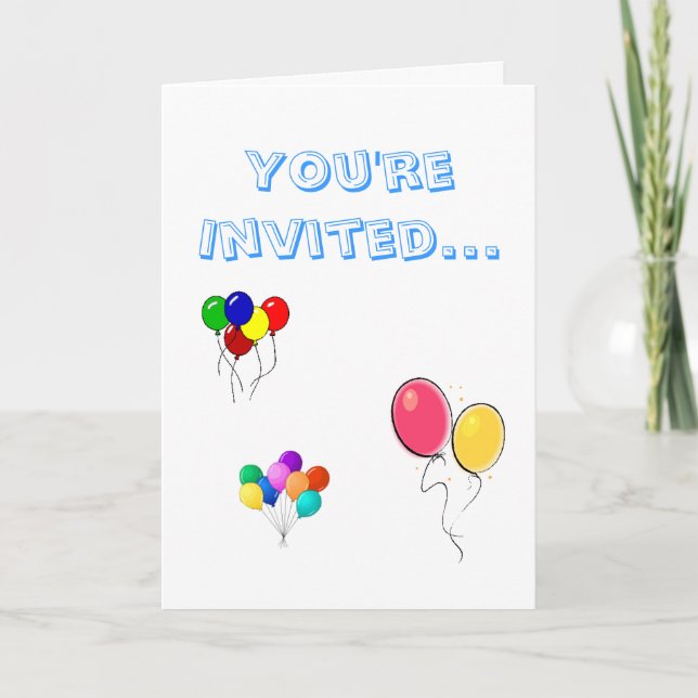 Invitación los impulsos, globos bonitos, balloons5, usted es (Anverso)