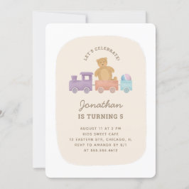 Invitación Los juguetes entrenan y llevan. Aniversario de niñ