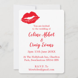 Invitación Los labios rojos son un Boda moderno
