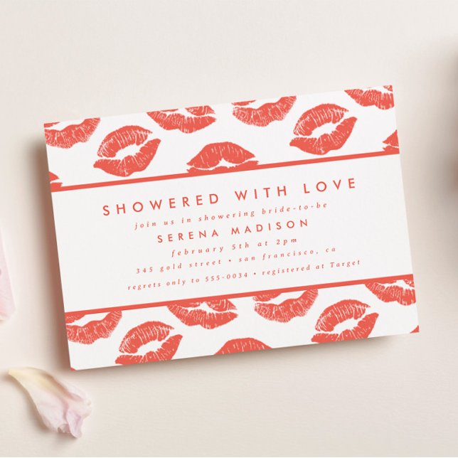 Invitación Los labios rosados aman a Valentine Bridal Shower (Subido por el creador)