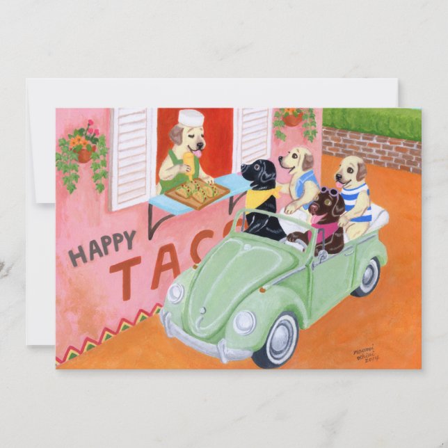 Invitación Los labradores del taco fun (Anverso)