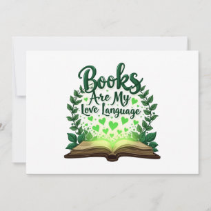 Invitación Los libros son mi lenguaje de amor leyendo bibliot