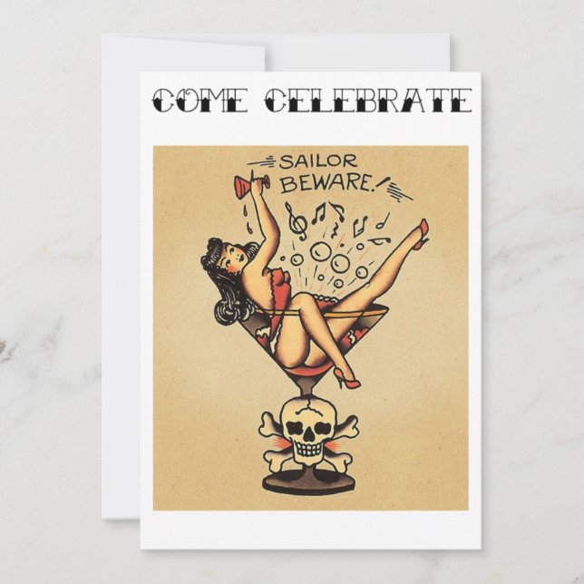 Invitación ¡Los marineros se guardan! Fiesta de Bachelorette (Anverso)