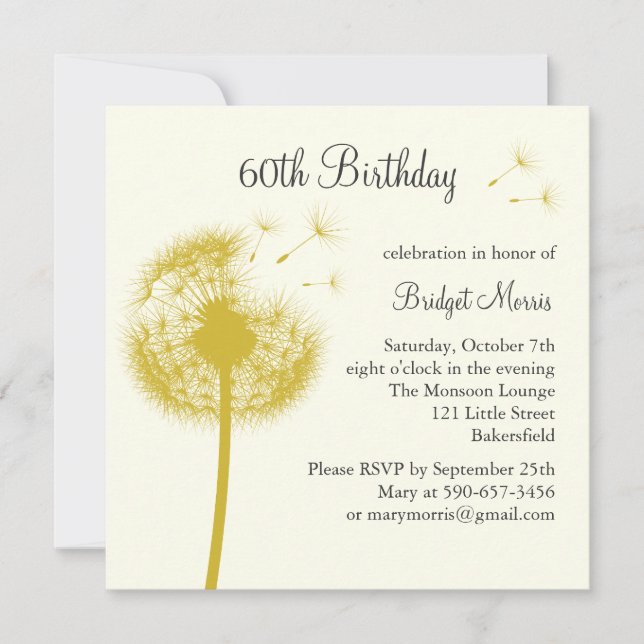 Invitación ¡Los mejores deseos! amarillo (Anverso)