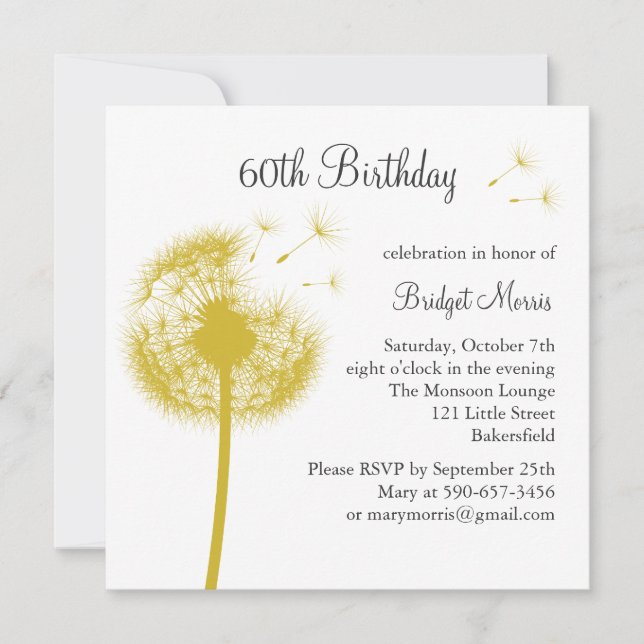 Invitación ¡Los mejores deseos! amarillo (Anverso)