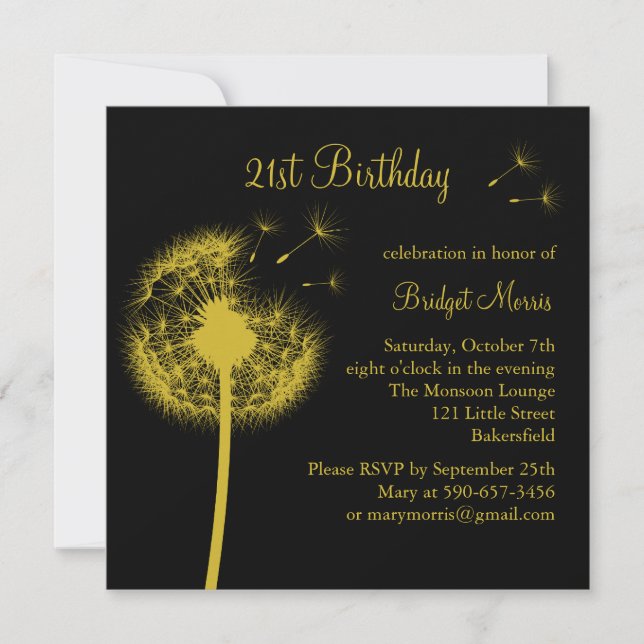 Invitación ¡Los mejores deseos! amarillo (Anverso)