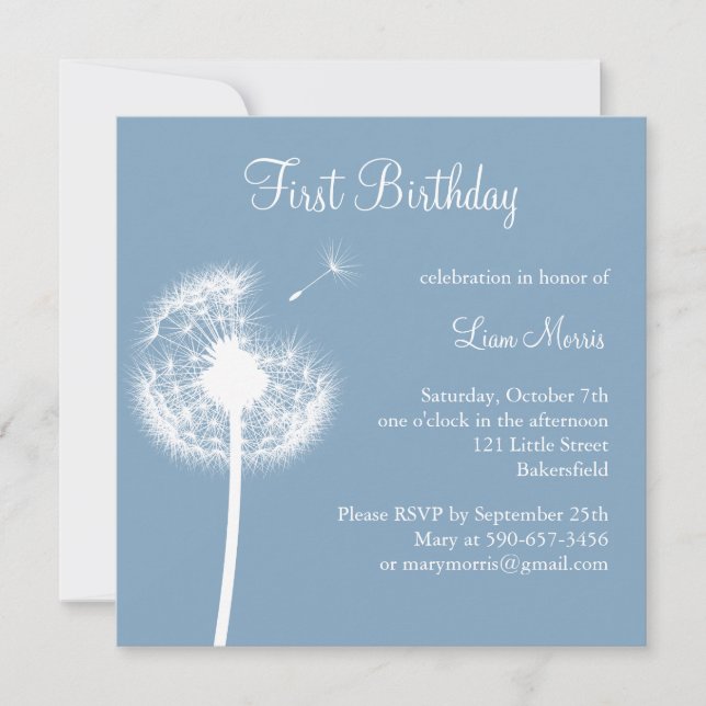 Invitación ¡Los mejores deseos!(azul) (Anverso)