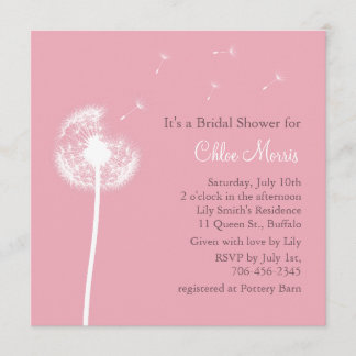 Invitación ¡Los mejores deseos rosados!Invitación a la ducha 