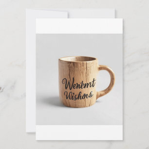 Invitación Los Mejores Deseos: Taza de Taller de Madera Hecha