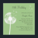 Invitación ¡Los mejores deseos!(verde)<br><div class="desc">Un florido y delicado diente diente de león decora esta invitación de cumpleaños. Se puede personalizar fácilmente para cualquier edad.</div>