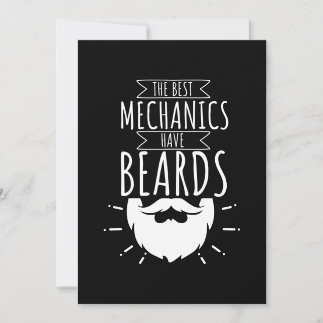 Invitación Los Mejores Mecánicos Tienen Barbas (Anverso)