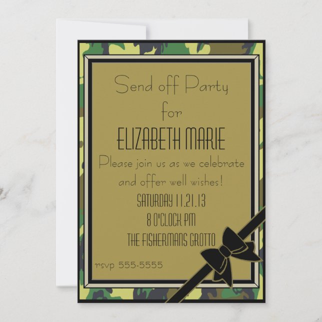 Invitación Los militares envían del fiesta (Anverso)