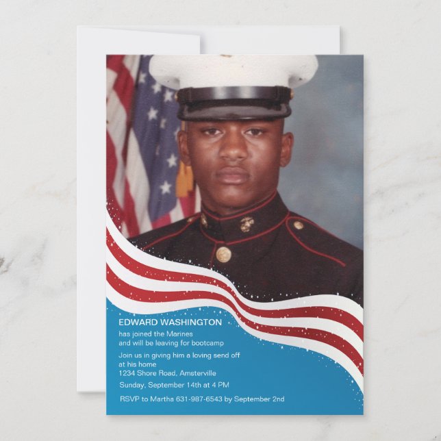 Invitación Los militares patrióticos de la bandera envían del (Anverso)