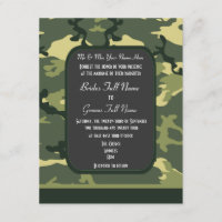 Los militares verdes camuflan el boda