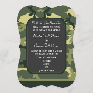 Invitación Los militares verdes camuflan el boda