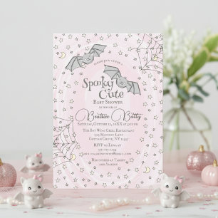 Invitación Los murciélagos rosados detestan el Baby Shower li