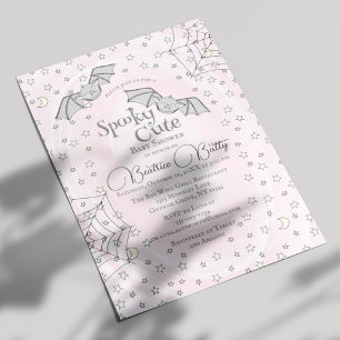 Invitación Los murciélagos rosados detestan el Baby Shower li