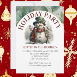 Invitación Los Navidades de Snowman Cute desean una placa de