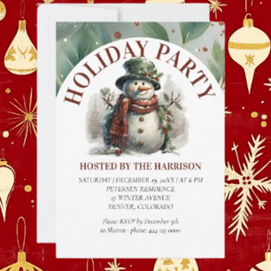 Invitación Los Navidades de Snowman Cute desean una placa de 