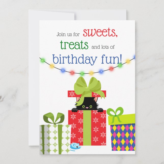 Invitación Los Navidades más guapos y los regalos Cumpleaños  (Anverso)