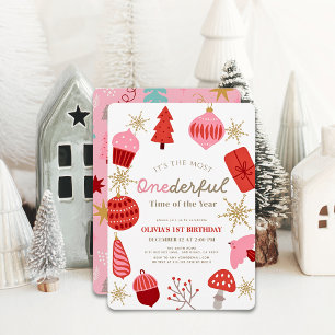 Invitación Los Navidades más maravillosos del tiempo rosan el