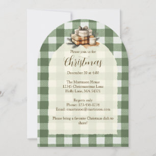 Invitación Los Navidades rusos dan una vela Verde Arch