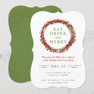 Invitación Los navidades tomaban una bebida y eran Fiestas de