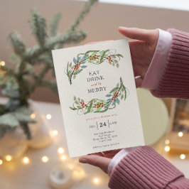 Invitación Los navidades tomaban una bebida y eran Fiestas de