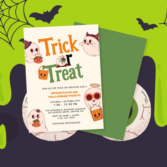 Invitación Los Niños Aburlan O Tratan La Fiesta De Halloween (Subido por el creador)