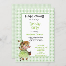 Invitación Los niños adoran a los Chicas de vacas con fiesta 