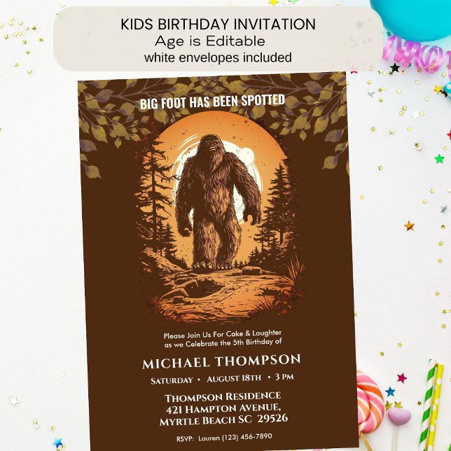 Invitación Los niños adoran el pie grande/ Fiesta de cumpleañ (Subido por el creador)