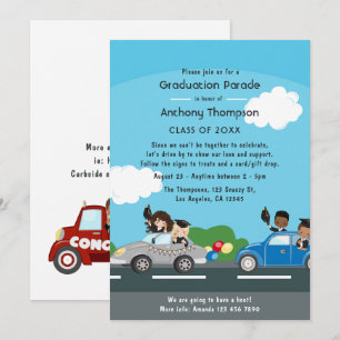 Invitación Los Niños Conducen Por Parte De La Fiesta De Gradu