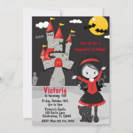 Invitación Los niños de Halloween, Chica de vampiros, se asus