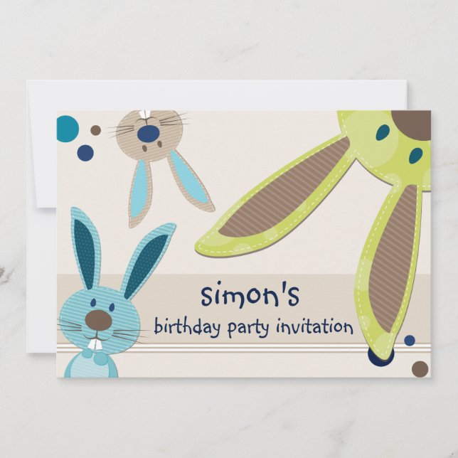 Invitación LOS NIÑOS FIESTAS DE CUMPLEAÑOS INVITAN a un lindo (Anverso)