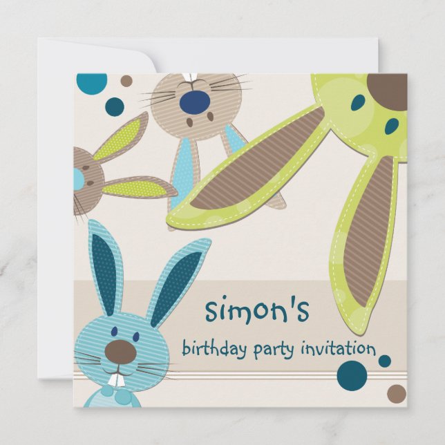Invitación LOS NIÑOS FIESTAS DE CUMPLEAÑOS INVITAN a un lindo (Anverso)