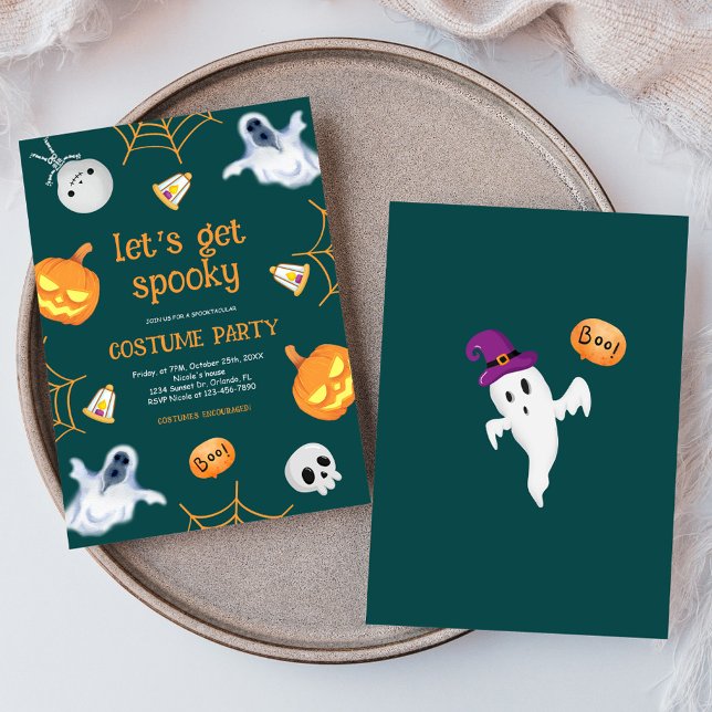 Invitación Los niños Fiestas de disfraces de Halloween tienen (Halloween Costume Party Kids Spooky Invitation)