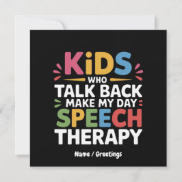 Invitación Los niños que hablan de nuevo hacen mi terapia de 