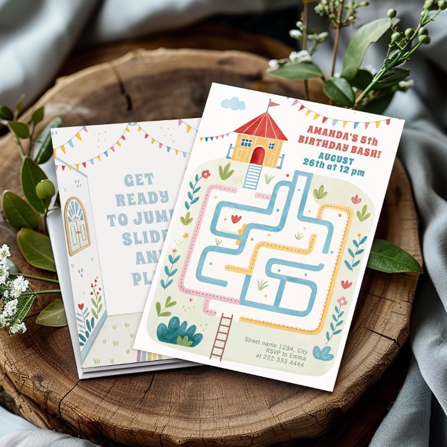 Invitación Los niños rebotan bash, juegan cumpleaños (Subido por el creador)