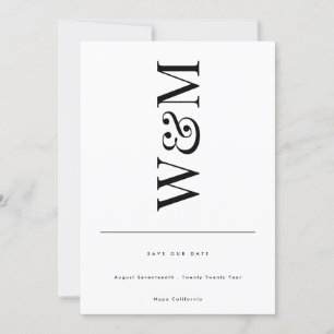Invitación LOS NOMBRES BOLD MODERNOS clásicos MONOGRAM GUARDA