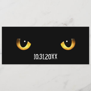 Invitación Los ojos de gato asustadizos de Halloween