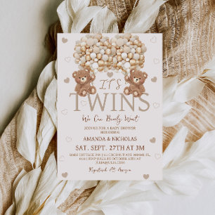Invitación Los osos gemelos apenas esperan la fiesta de revel