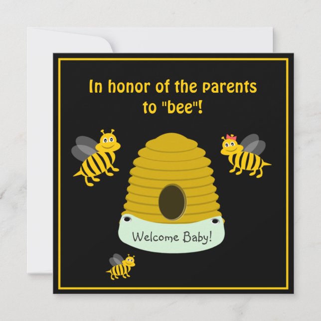 Invitación Los padres a la abeja manosean la abeja Baby (Anverso)