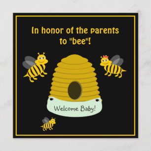 Invitación Los padres a la abeja manosean la abeja Baby